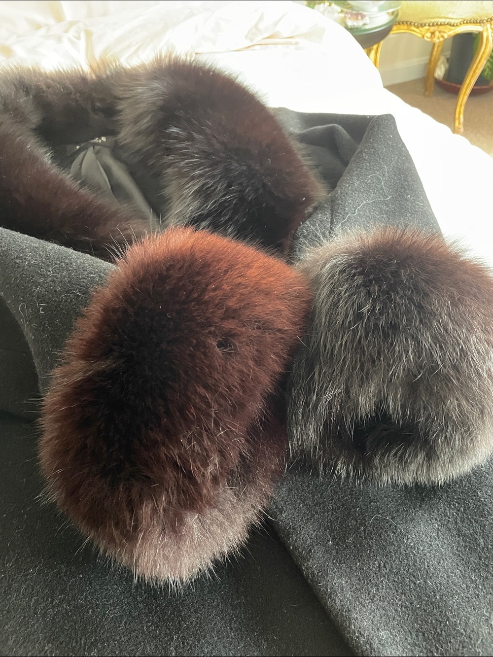 Black Wool Coat with Brown Fur Trim, Steve by Searle 2P - Picture 2 of 13